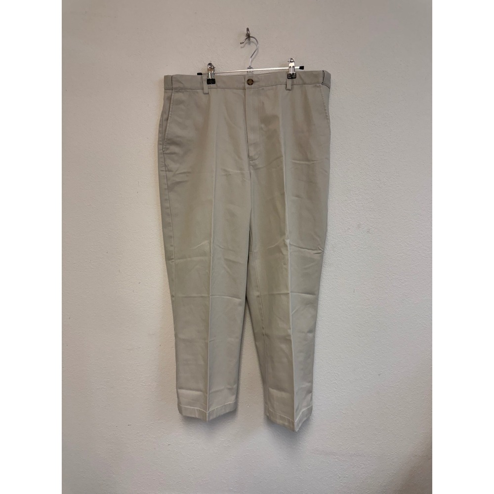 LL Bean Comfort Waist Khaki Chino Pants Mens 38x28 Tan Cotton Twill 245698
